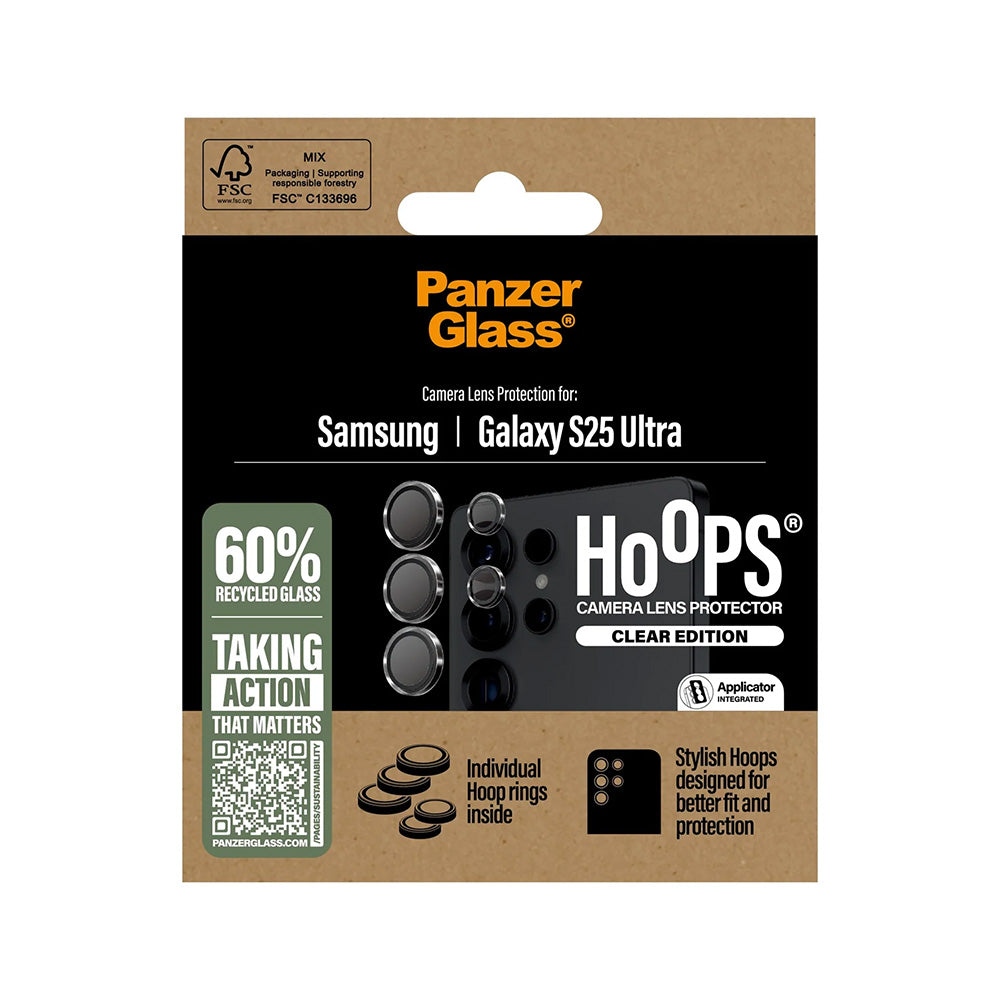 Folija za zaštitu zadnje kamere PanzerGlass Hoops za Samsung Galaxy S25 Ultra S938, Kaljeno staklo, Providna