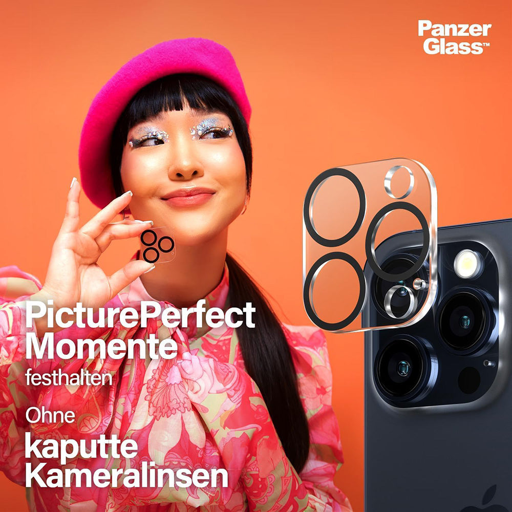Folija za zaštitu zadnje kamere PanzerGlass PicturePerfect za Apple iPhone 16 Pro Max / 16 Pro, Kaljeno staklo, Providno