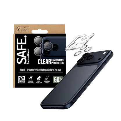 Folija za zaštitu zadnje kamere PanzerGlass Safe. za Apple iPhone 17 Pro Max / 17 Pro / 16 Pro Max / 16 Pro, Kaljeno staklo, Providno