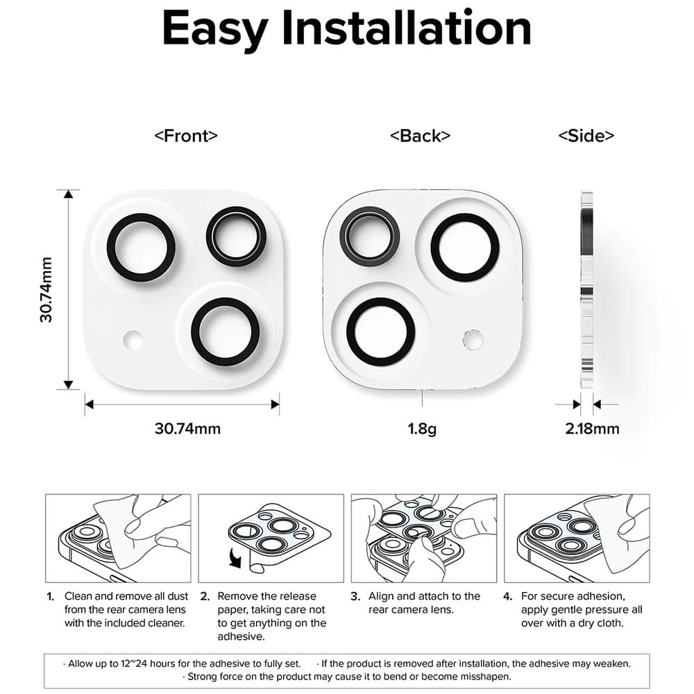 Zaštitna folija za zadnju kameru Ringke za Apple iPhone 15 Plus / 15, Kaljeno staklo, Set 2 komada, Providna