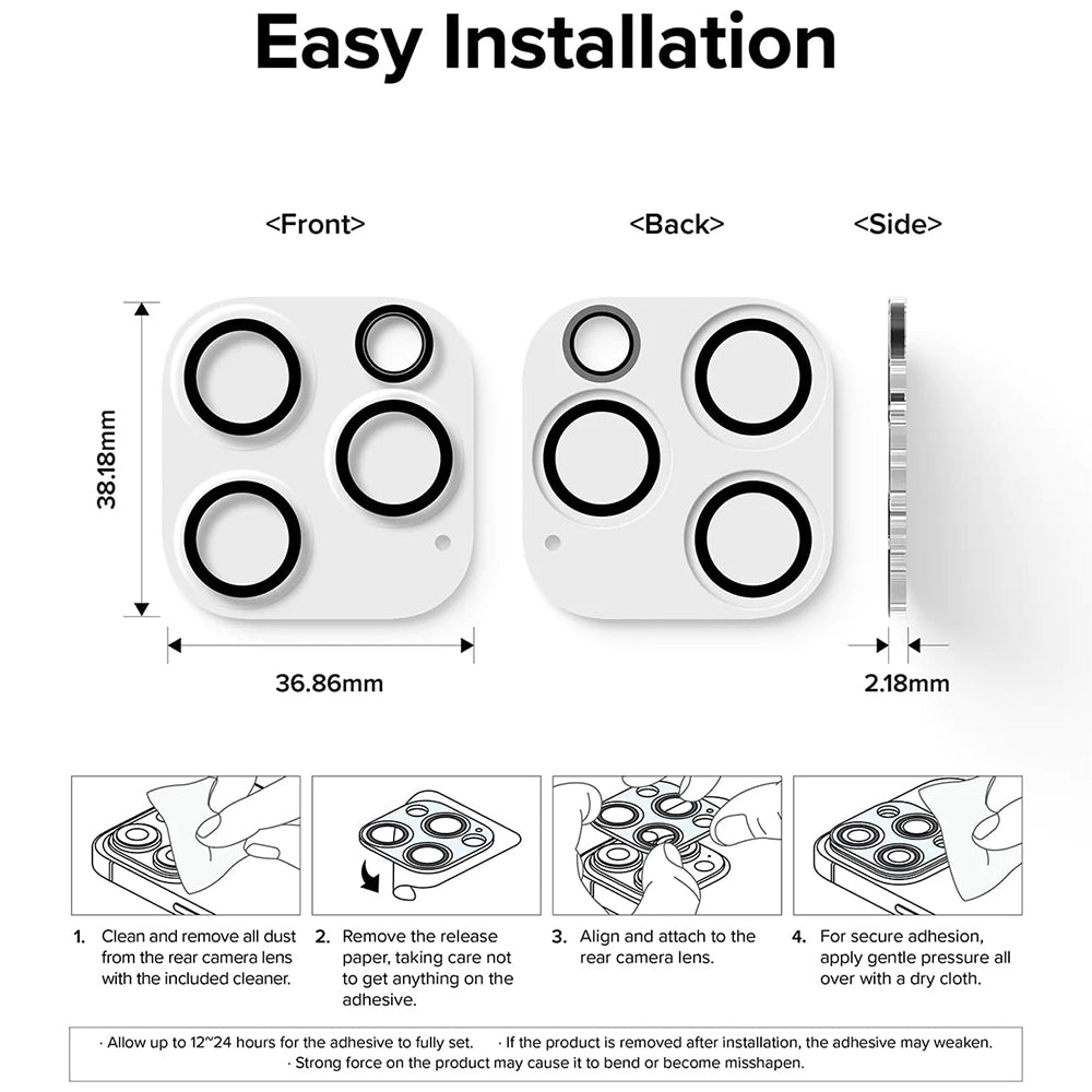 Folija za zaštitu zadnje kamere Ringke za Apple iPhone 15 Pro Max, Kaljeno staklo, Set 2 komada, Providna