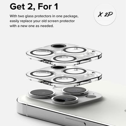 Zaštitna folija za zadnju kameru Ringke za Apple iPhone 15 Pro, Kaljeno staklo, Set od 2 komada, Providna