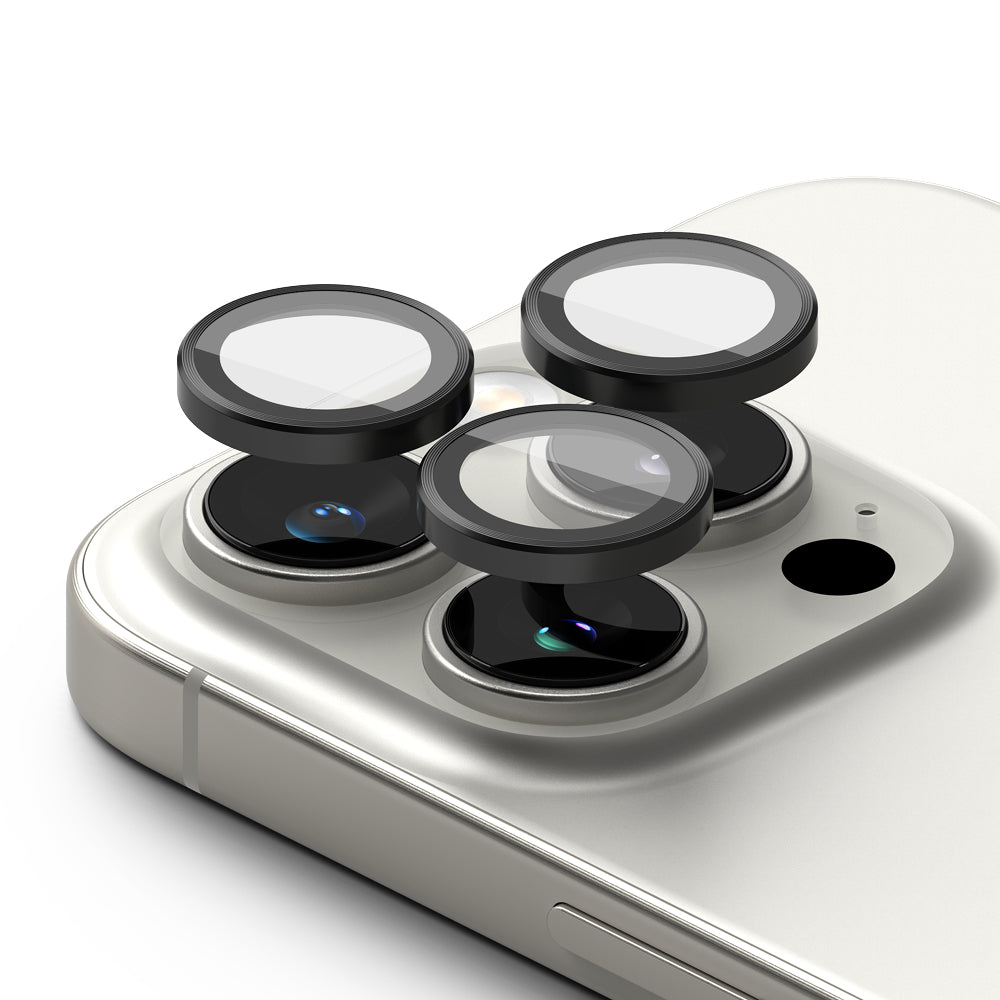 Folija za zaštitu zadnje kamere Ringke za Apple iPhone 16 Pro Max / 16 Pro, Kaljeno staklo, Set 2 komada, Crna