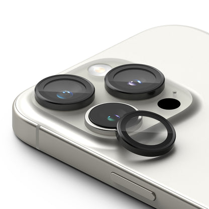 Folija za zaštitu zadnje kamere Ringke za Apple iPhone 16 Pro Max / 16 Pro, Kaljeno staklo, Set 2 komada, Crna