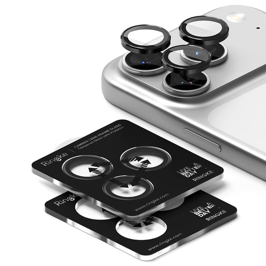 Folija za zaštitu zadnje kamere Ringke za Apple iPhone 17 Pro Max / 17 Pro, Kaljeno staklo, Crna