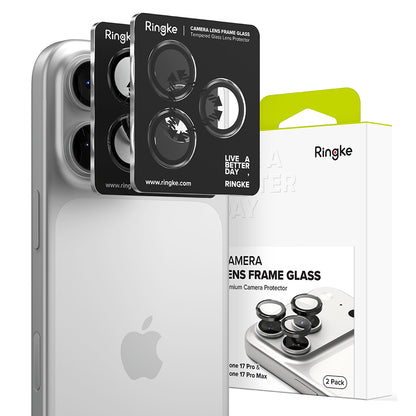 Folija za zaštitu zadnje kamere Ringke za Apple iPhone 17 Pro Max / 17 Pro, Kaljeno staklo, Crna