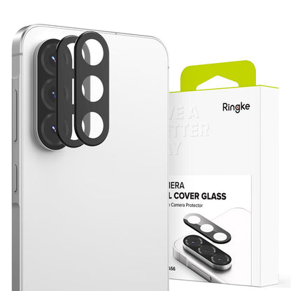 Folija za zaštitu zadnje kamere Ringke za Samsung Galaxy A56 A566, Kaljeno staklo, Set od 2 komada, Crna