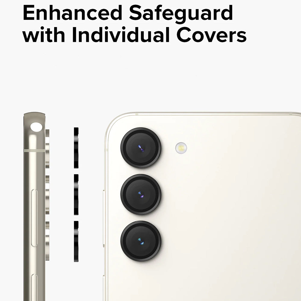 Folija za zaštitu zadnje kamere Ringke za Samsung Galaxy S23+ S916 / S23 S911, Kaljeno staklo, Crna