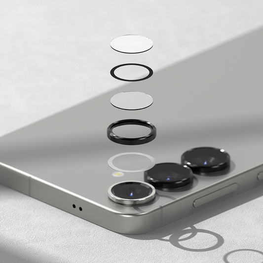 Folija za zaštitu zadnje kamere Ringke za Samsung Galaxy S25 S931, Kaljeno staklo, Crna
