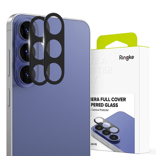 Zaštitna folija za zadnju kameru Ringke za Samsung Galaxy S26 FE S741, Kaljeno staklo, Set od 2 komada, Crna