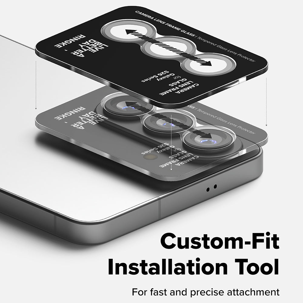 Zaštitna folija za zadnju kameru Ringke za Samsung Galaxy S26 Plus / S26, Kaljeno staklo, Set od 2 komada, Crna