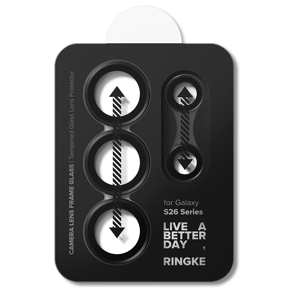 Folija za zaštitu zadnje kamere Ringke za Samsung Galaxy S26 Ultra S948, Kaljeno staklo, Set od 2 komada, Crna
