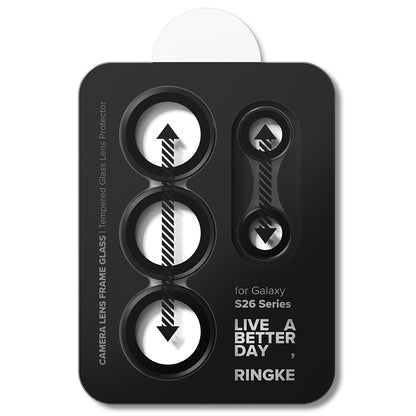 Folija za zaštitu zadnje kamere Ringke za Samsung Galaxy S26 Ultra S948, Kaljeno staklo, Set od 2 komada, Crna
