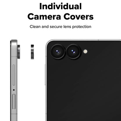 Zaštitna folija za zadnju kameru Ringke za Samsung Galaxy Z Flip8 F776, Kaljeno staklo, Set od 2 komada, Crna