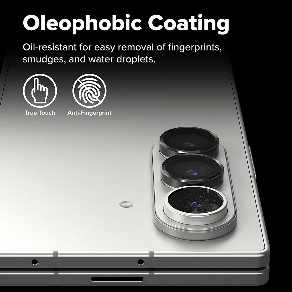 Folija za zaštitu zadnje kamere Ringke za Samsung Galaxy Z Fold7 F966, Kaljeno staklo, Set od 2 komada, Crna