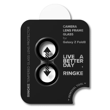 Zaštitna folija za zadnju kameru Ringke za Samsung Galaxy Z Fold8 F971, Kaljeno staklo, Set od 2 komada, Crna