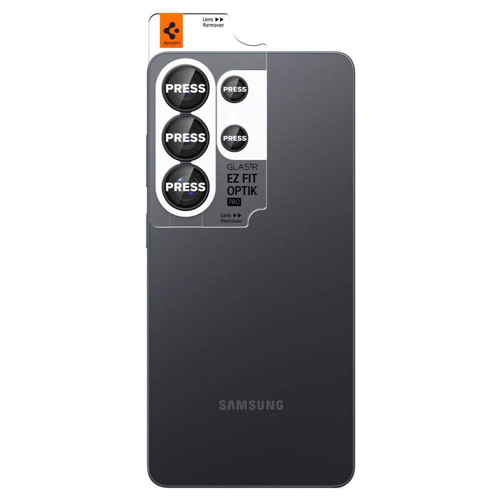 Zaštitna folija za zadnju kameru Spigen GlastR EZ FIT Optik Pro HD za Samsung Galaxy S26 Ultra S948, Kaljeno staklo, Set od 2 komada, Crna