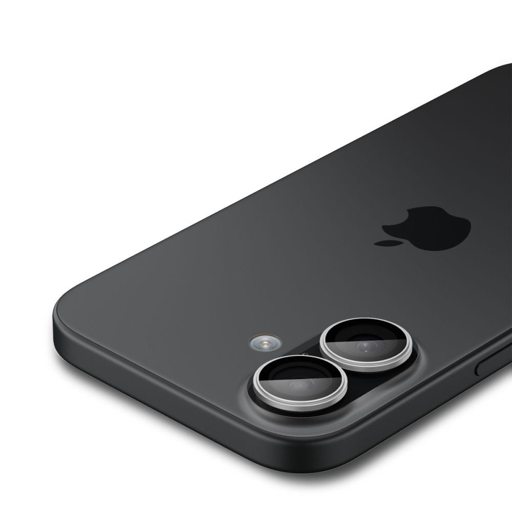 Folija za zaštitu zadnje kamere Spigen GlastR EZ FIT Optik Pro za Apple iPhone 17 / 16 Plus / 16, Kaljeno staklo, Set od 2 komada, Srebrna