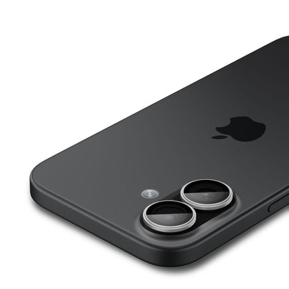 Folija za zaštitu zadnje kamere Spigen GlastR EZ FIT Optik Pro za Apple iPhone 17 / 16 Plus / 16, Kaljeno staklo, Set od 2 komada, Srebrna