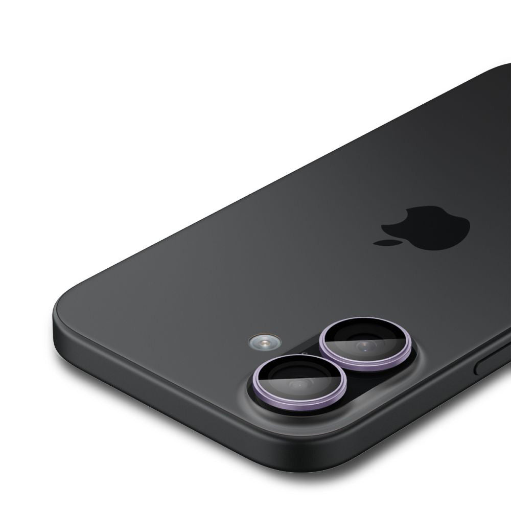 Folija za zaštitu zadnje kamere Spigen GlastR EZ FIT Optik Pro za Apple iPhone 17 / 16 Plus / 16, Kaljeno staklo, Set 2 komada, Ljubičasta