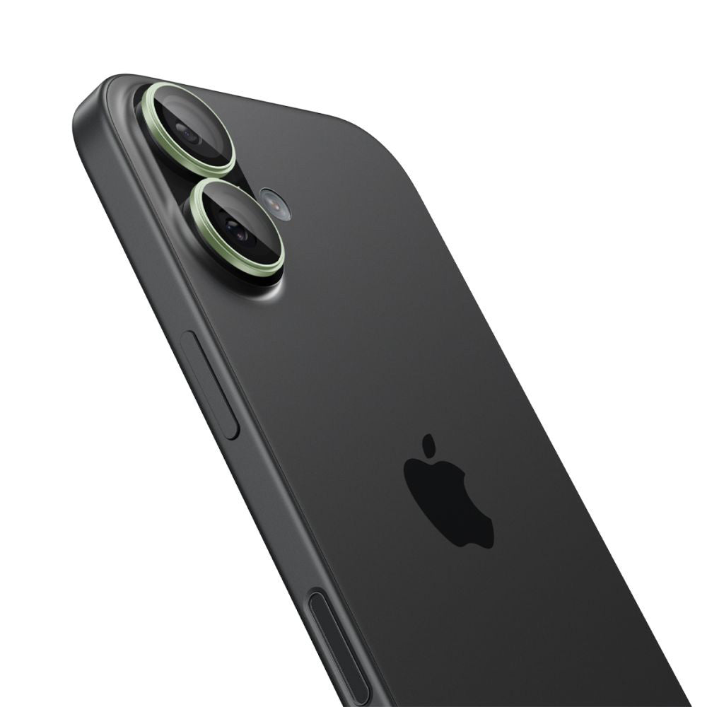 Folija za zaštitu zadnje kamere Spigen GlastR EZ FIT Optik Pro za Apple iPhone 17 / 16 Plus / 16, Kaljeno staklo, Set 2 komada, Zelena AGL10128