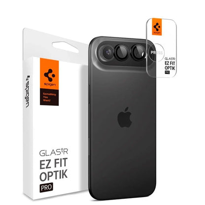 Folija za zaštitu zadnje kamere Spigen GlastR EZ FIT Optik Pro za Apple iPhone 17 Air, Kaljeno staklo, Set od 2 komada, Crna