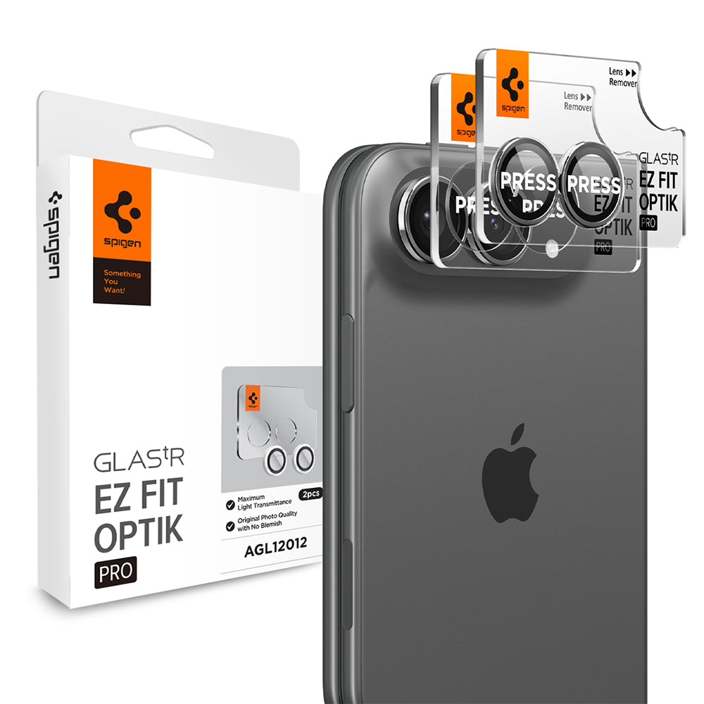 Zaštitna folija za zadnju kameru Spigen GlastR EZ FIT Optik Pro za Apple iPhone Duo, Kaljeno staklo, Set od 2 komada, Siva AGL12012