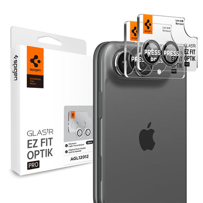 Zaštitna folija za zadnju kameru Spigen GlastR EZ FIT Optik Pro za Apple iPhone Duo, Kaljeno staklo, Set od 2 komada, Siva AGL12012