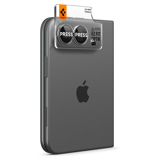Zaštitna folija za zadnju kameru Spigen GlastR EZ FIT Optik Pro za Apple iPhone Duo, Kaljeno staklo, Set od 2 komada, Siva AGL12012