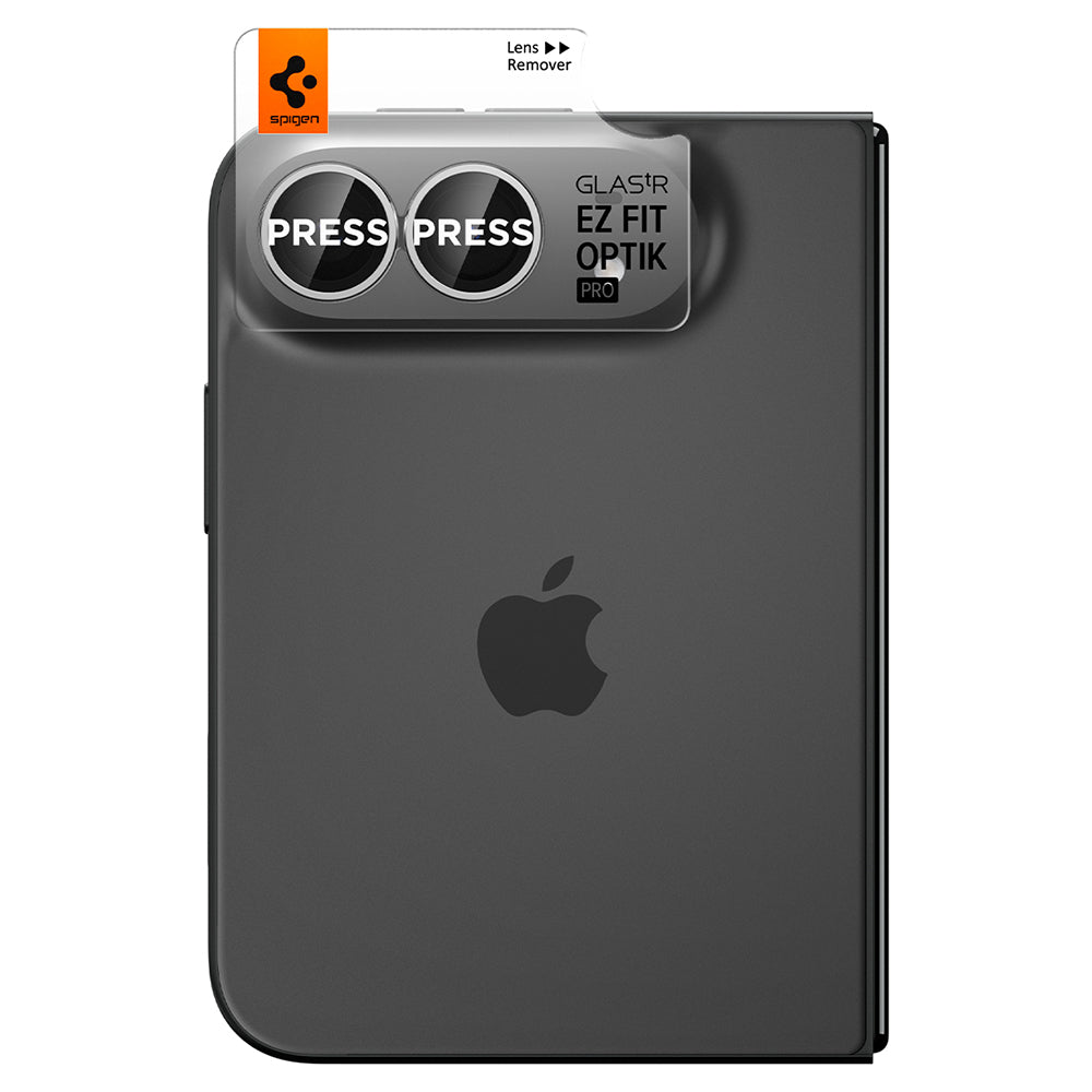 Zaštitna folija za zadnju kameru Spigen GlastR EZ FIT Optik Pro za Apple iPhone Duo, Kaljeno staklo, Set od 2 komada, Siva AGL12012