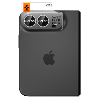 Zaštitna folija za zadnju kameru Spigen GlastR EZ FIT Optik Pro za Apple iPhone Duo, Kaljeno staklo, Set od 2 komada, Siva AGL12012