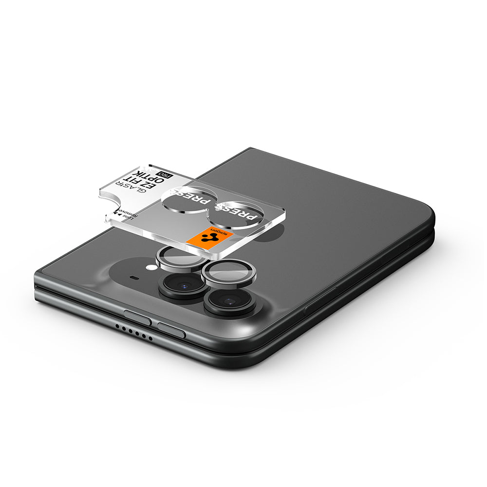 Zaštitna folija za zadnju kameru Spigen GlastR EZ FIT Optik Pro za Apple iPhone Duo, Kaljeno staklo, Set od 2 komada, Siva AGL12012