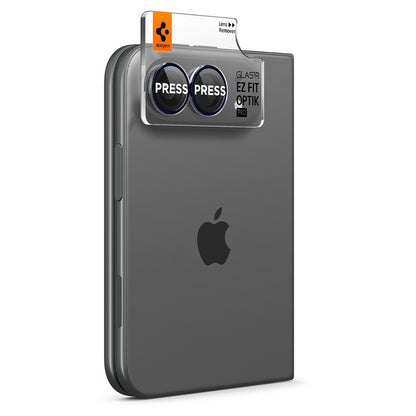 Zaštitna folija za zadnju kameru Spigen GlastR EZ FIT Optik Pro za Apple iPhone Duo, Kaljeno staklo, Set od 2 komada, Tamnoplava AGL12011