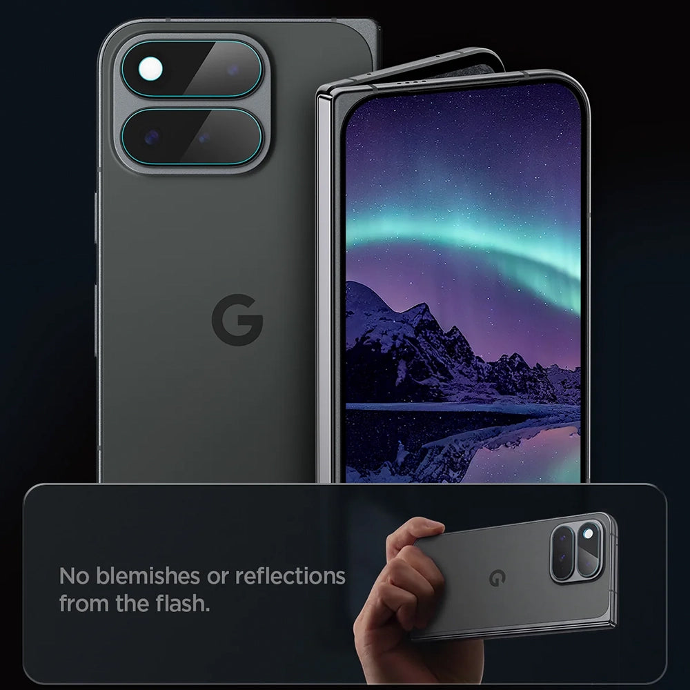 Zaštitna folija za zadnju kameru Spigen GlastR EZ FIT Optik Pro za Google Pixel 11 Pro Fold, Kaljeno staklo, Set od 2 komada, Providna AGL11491