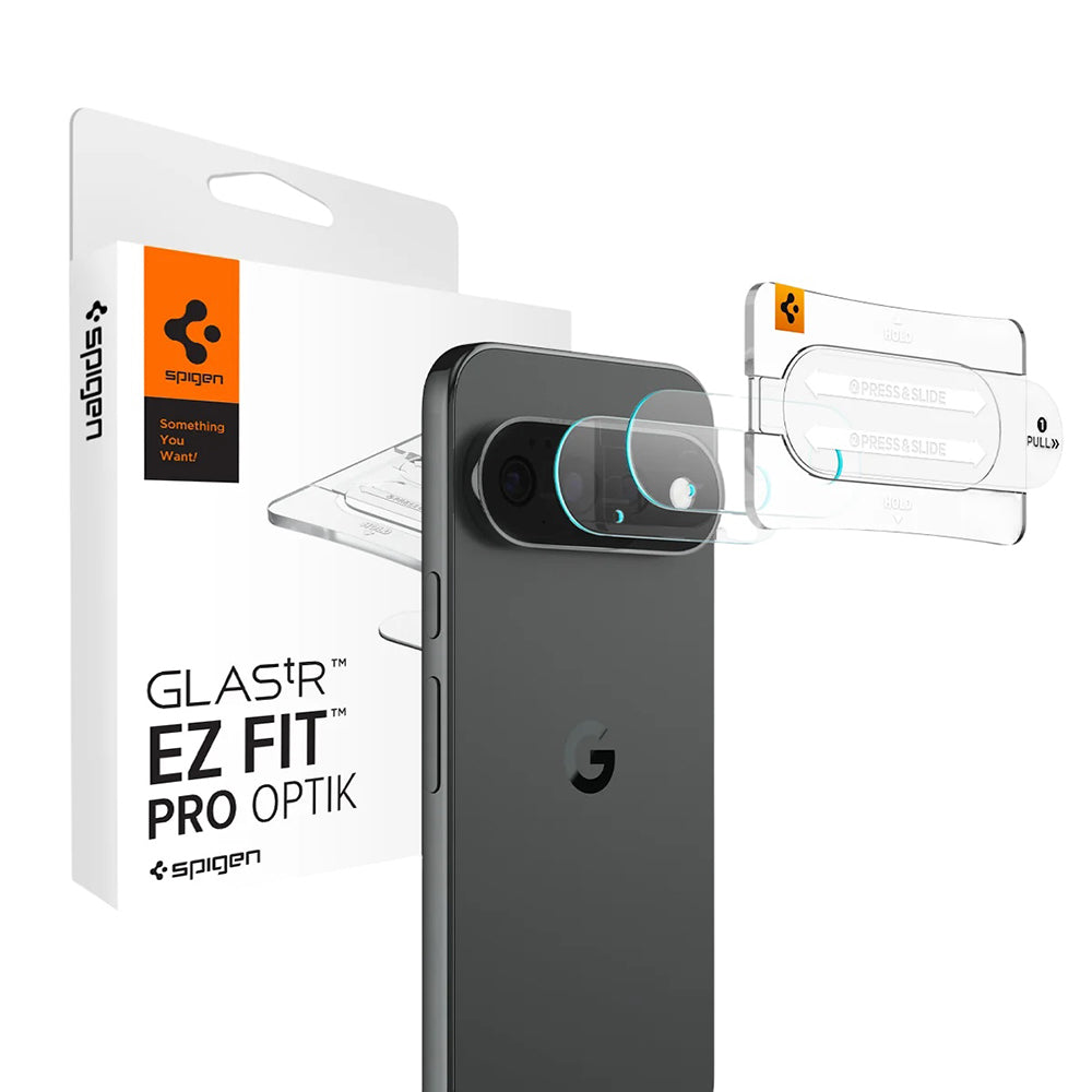 Zaštitna folija za zadnju kameru Spigen GlastR EZ FIT Optik Pro za Google Pixel 11 Pro, Kaljeno staklo, Set od 2 komada, Crna AGL11484