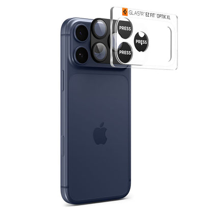 Folija za zaštitu zadnje kamere Spigen GlastR EZ FIT Optik Pro XL za Apple iPhone 17 Pro Max, Kaljeno staklo, Crna