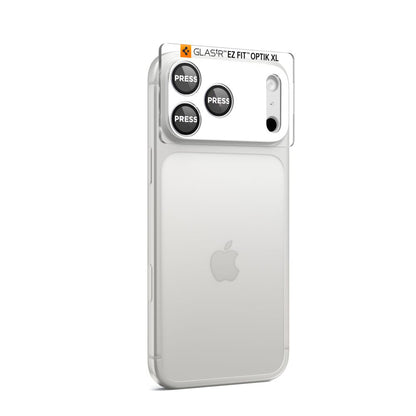 Folija za zaštitu zadnje kamere Spigen GlastR EZ FIT Optik Pro XL za Apple iPhone 17 Pro, Kaljeno staklo, Srebrna