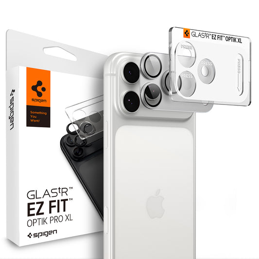 Zaštitna folija za zadnju kameru Spigen GlastR EZ FIT Optik Pro XL za Apple iPhone 18 Pro Max, Kaljeno staklo, Srebrna AGL12042