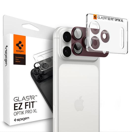 Zaštitna folija za zadnju kameru Spigen GlastR EZ FIT Optik Pro XL za Apple iPhone 18 Pro Max, Kaljeno staklo, Bordo AGL12040