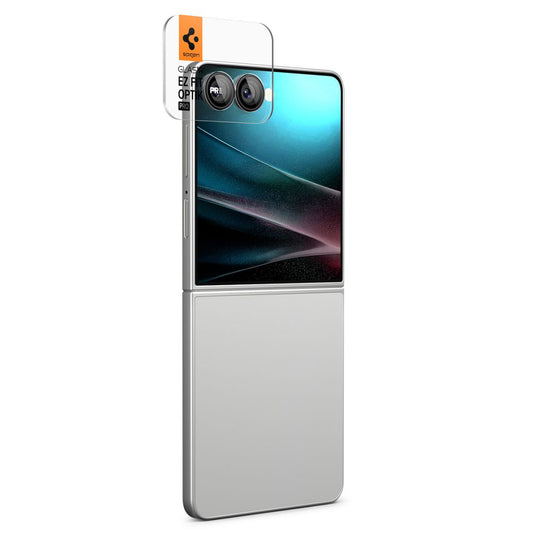 Folija za zaštitu zadnje kamere Spigen GlastR EZ FIT Optik Pro HD za Samsung Galaxy Z Flip7 F766, Kaljeno staklo, Set od 2 komada, Crna AGL09587