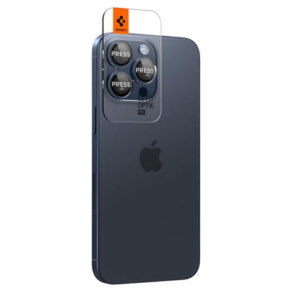 Folija za zaštitu zadnje kamere Spigen GlastR EZ FIT Optik Pro za Apple iPhone 16 Pro Max / 16 Pro, Kaljeno staklo, Set od 2 komada, Plava