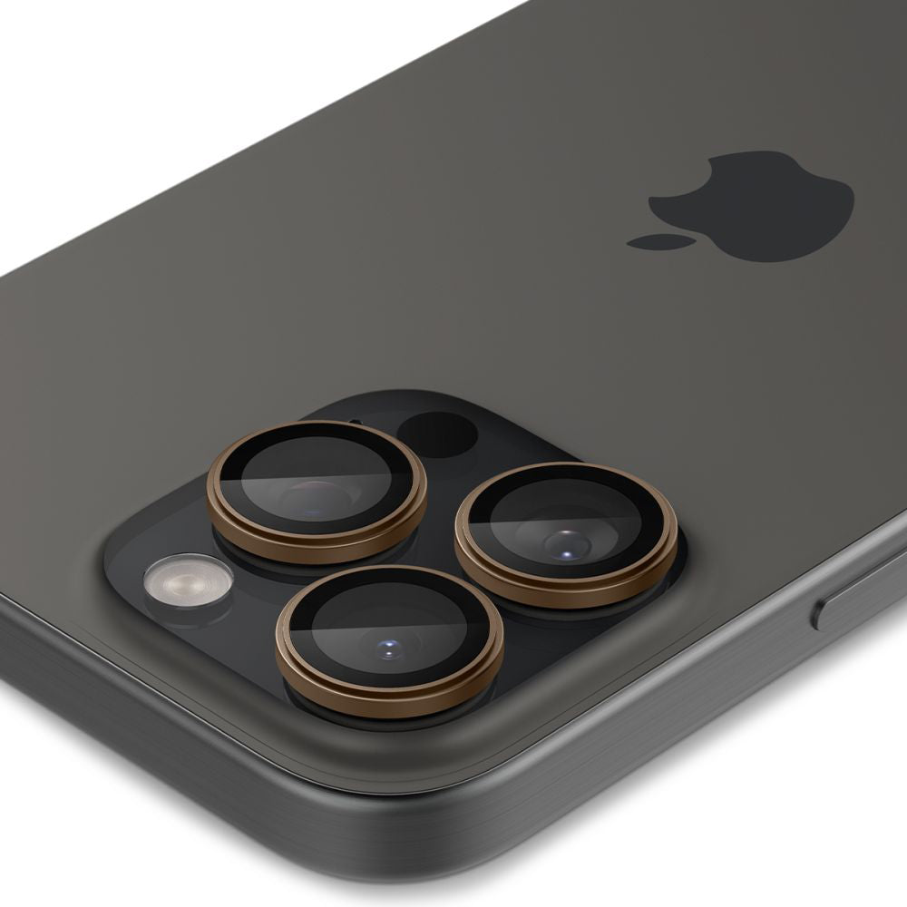 Zaštitna folija za zadnju kameru Spigen GlastR EZ FIT Optik Pro za Apple iPhone 16 Pro, Kaljeno staklo, Set od 2 komada, Bronz AGL08862
