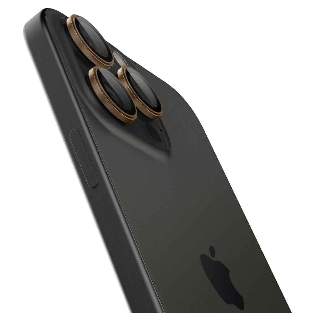Zaštitna folija za zadnju kameru Spigen GlastR EZ FIT Optik Pro za Apple iPhone 16 Pro, Kaljeno staklo, Set od 2 komada, Bronz AGL08862