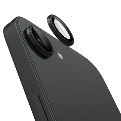 Folija za zaštitu zadnje kamere Spigen GlastR EZ FIT Optik Pro za Apple iPhone 17e / 16e, Kaljeno staklo, Set od 2 komada, Crna AGL09279