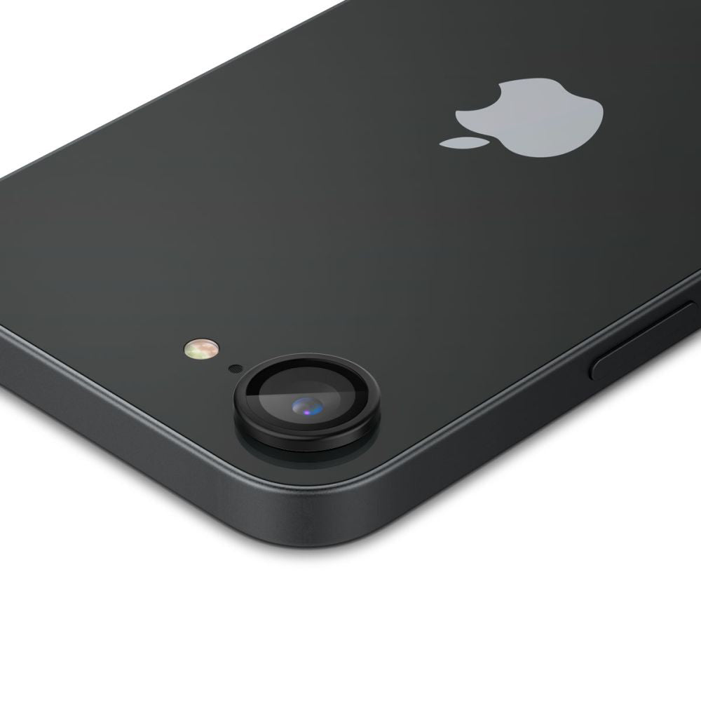 Folija za zaštitu zadnje kamere Spigen GlastR EZ FIT Optik Pro za Apple iPhone 17e / 16e, Kaljeno staklo, Set od 2 komada, Crna AGL09279