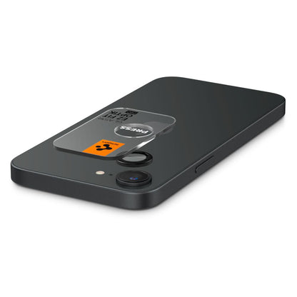 Folija za zaštitu zadnje kamere Spigen GlastR EZ FIT Optik Pro za Apple iPhone 17e / 16e, Kaljeno staklo, Set od 2 komada, Crna AGL09279