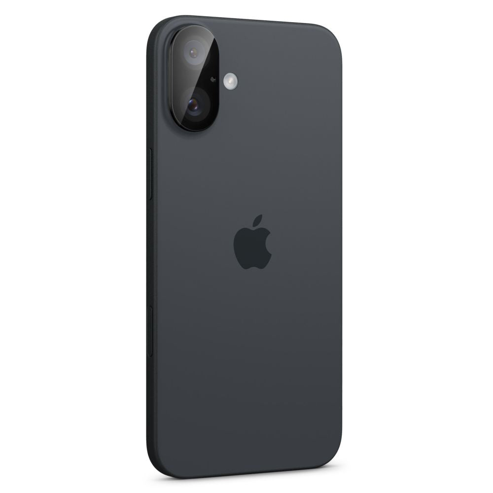 Folija za zaštitu zadnje kamere Spigen GlastR Optik za Apple iPhone 16 Plus / 16, Kaljeno staklo, Set 2 komada, Crna AGL07922