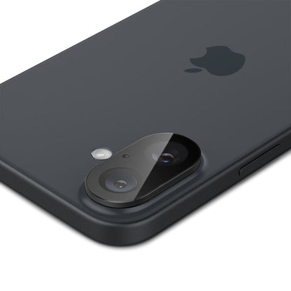 Folija za zaštitu zadnje kamere Spigen GlastR Optik za Apple iPhone 16 Plus / 16, Kaljeno staklo, Set od 2 komada, Crna AGL07922