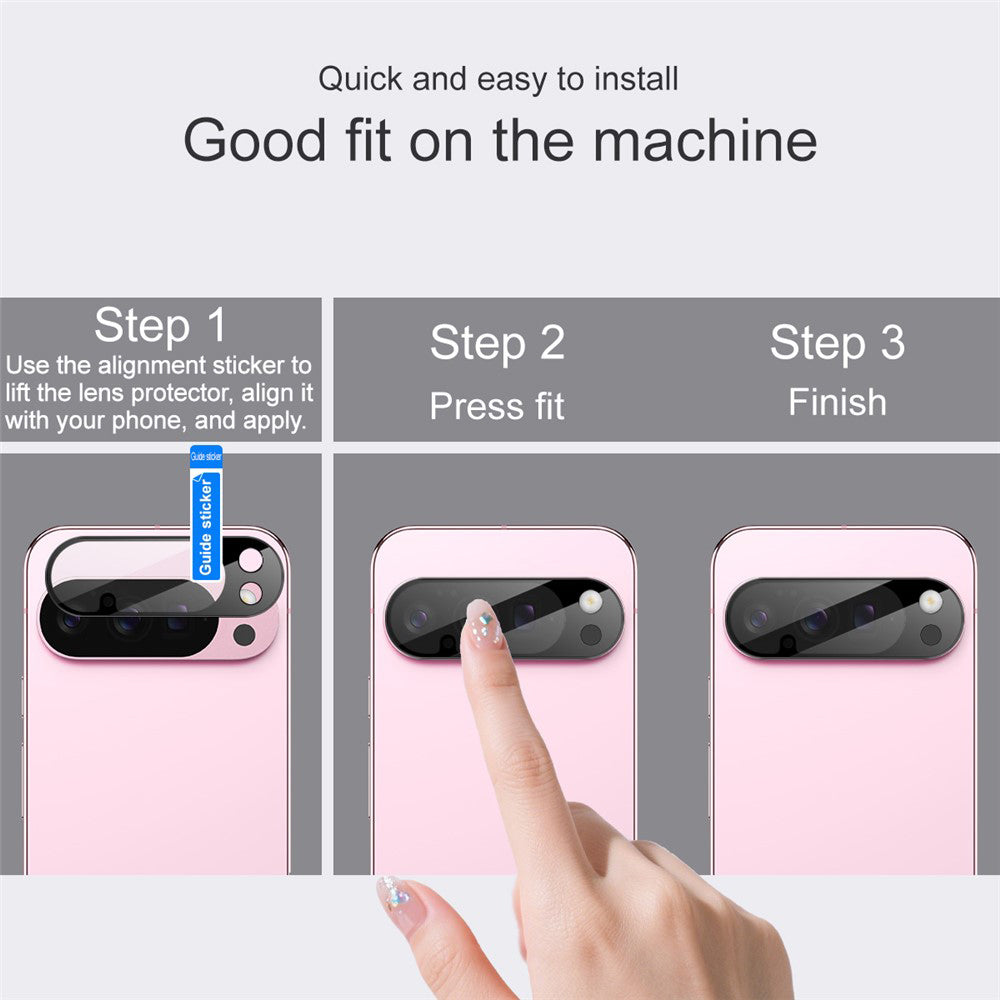 Folija za zaštitu zadnje kamere Techsuit za Google Pixel 10 Pro, Kaljeno staklo, Crna