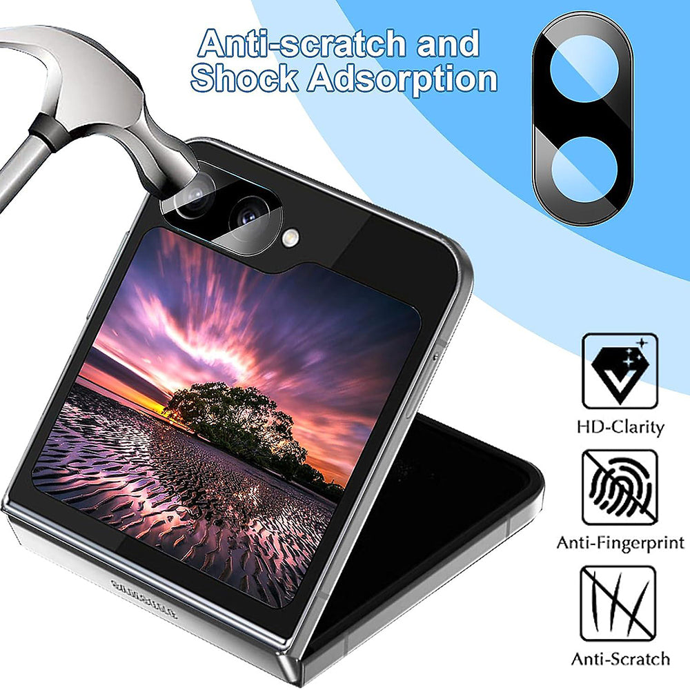 Zaštitna folija za zadnju kameru Techsuit za Samsung Galaxy Z Flip6 F741, kaljeno staklo, crna